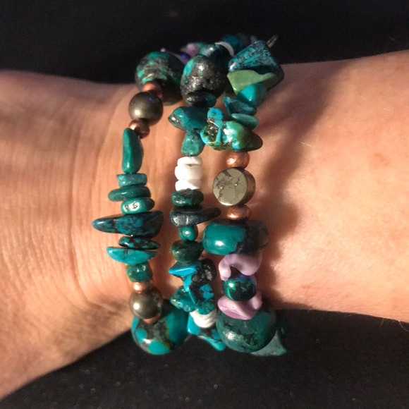 Jewelry - 🐌Goegepus turquoise pyrite bracelet